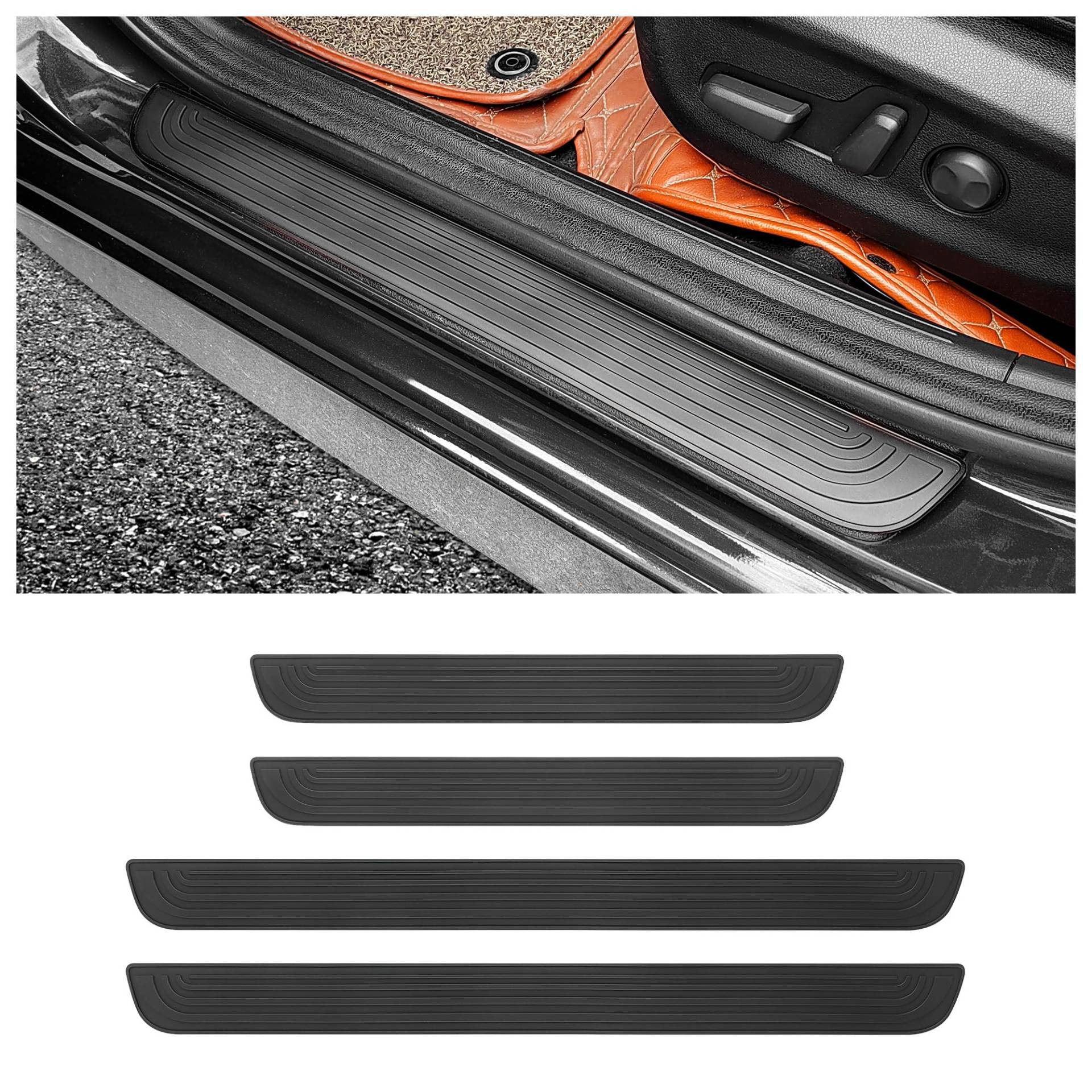 4PCS Car Door Sill Protector,Anti-Scratch Rubber Car Door Protector Edge Guards for Door Steps,Universal Waterproof Door Threshold Strips Exterior Accessories (Schwarz, Breite 4CM) von GTLM