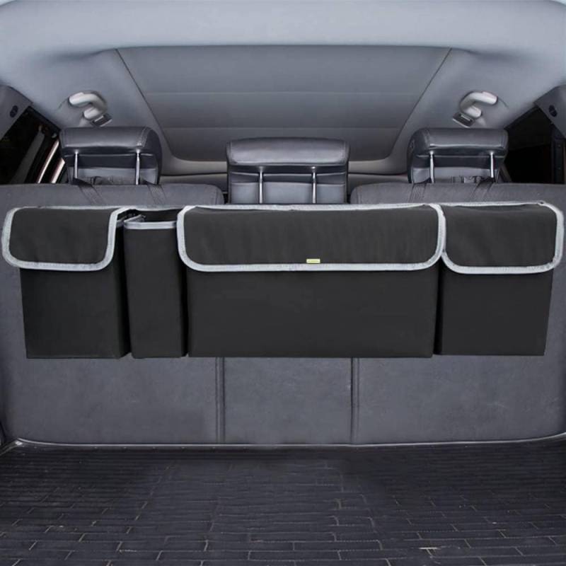 Auto Kofferraum Organizer,4-Taschen Großes Fassungsvermögen Kofferraumtasche Auto,Aufgehängte Installation Auto Organizer Auto Zubehör Innenraum Geeignet für Auto SUV LKW von GTLM