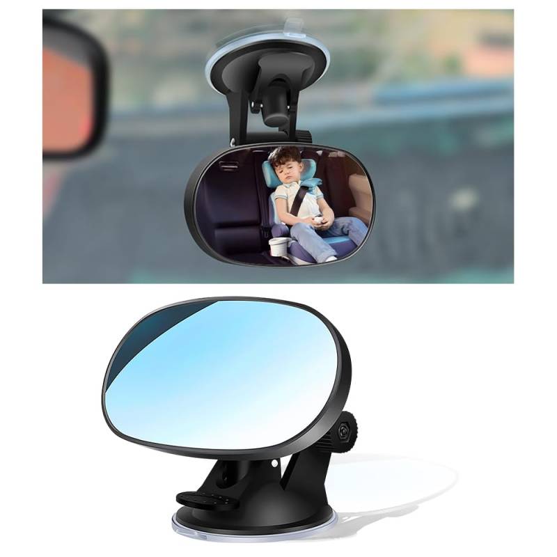 HD Spiegel Auto Baby Rückbank mit Suction Cup,360°-Drehung Wide Angle Baby Autospiegel Rückspiegel Auto,Essential Babywächter Auto Zubehör Innenraum - Rückspiegel Baby Auto (Suction Cup) von GTLM