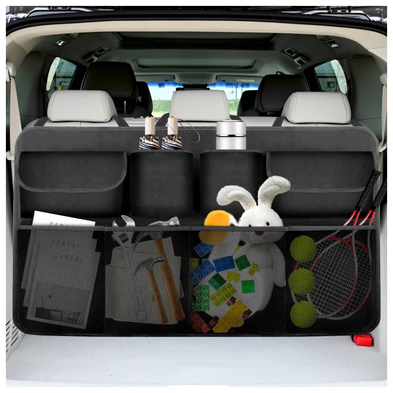 Hängender Auto Kofferraum Organizer,Auto Organizer und Aufbewahrung mit 8 Großen Taschen,Universelles Auto Zubehör Auto Organizer Kofferraum für Rücksitze von SUV und MPV von GTLM