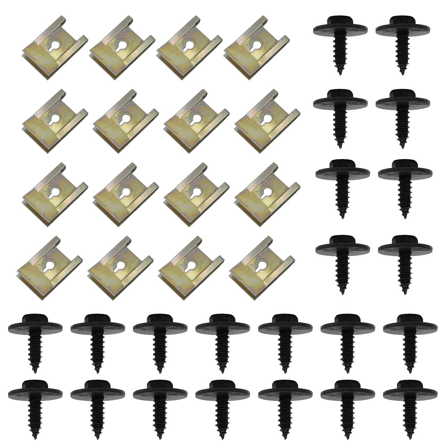 RobLuX 30 Pezzi Vite per Autoveicoli e Auto U-clips Clips Carrozzeria Dadi a U per Auto Clip Viti Carene Bulloni di Fissaggio per Paraurti per Paraurti Auto Interni Porta Auto Pannello Paraurti von GTTCCG