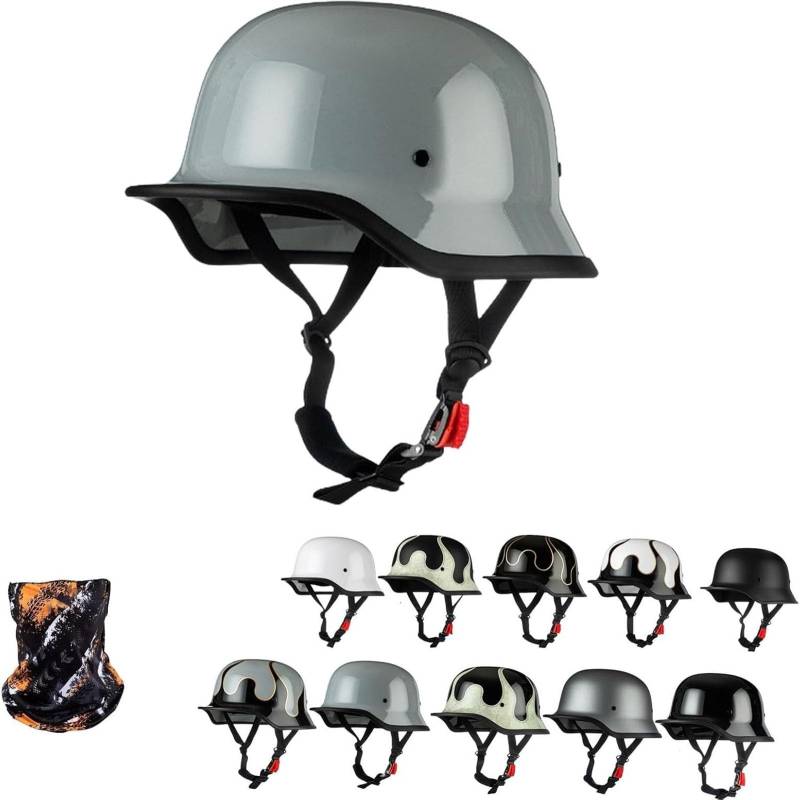 GTTZTHEB Chopper Helm Baseballmütze-Helm Mit Fahrradbrille Fahrradvisier Halbhelme Motorradhelm Jet-Helm Cruiser Chopper Scooter Helm Halbschale Roller-Helm Mit ECE Genehmigt von GTTZTHEB