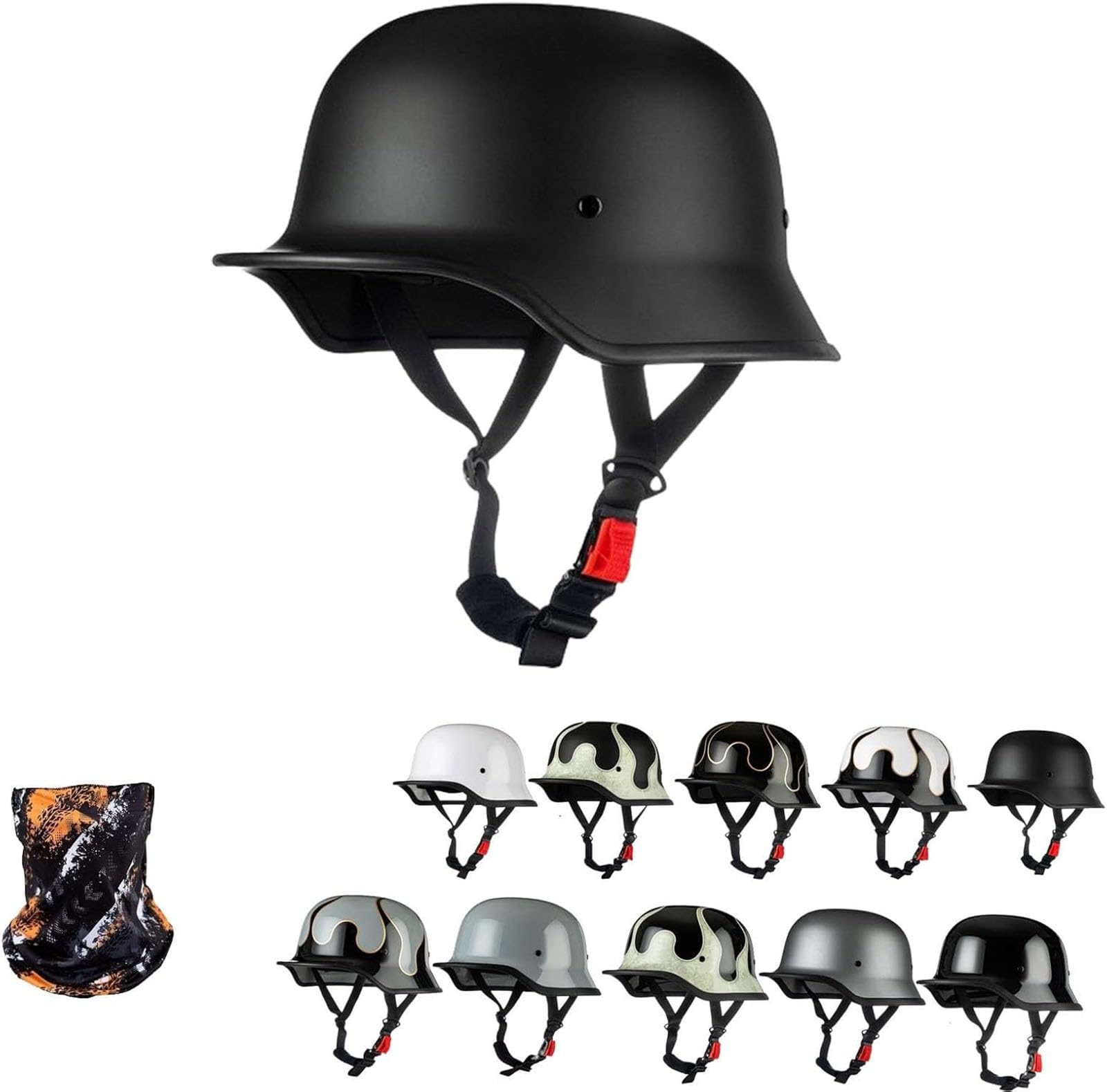 GTTZTHEB Chopper Helm Baseballmütze-Helm Mit Fahrradbrille Fahrradvisier Halbhelme Motorradhelm Jet-Helm Cruiser Chopper Scooter Helm Halbschale Roller-Helm Mit ECE Genehmigt von GTTZTHEB