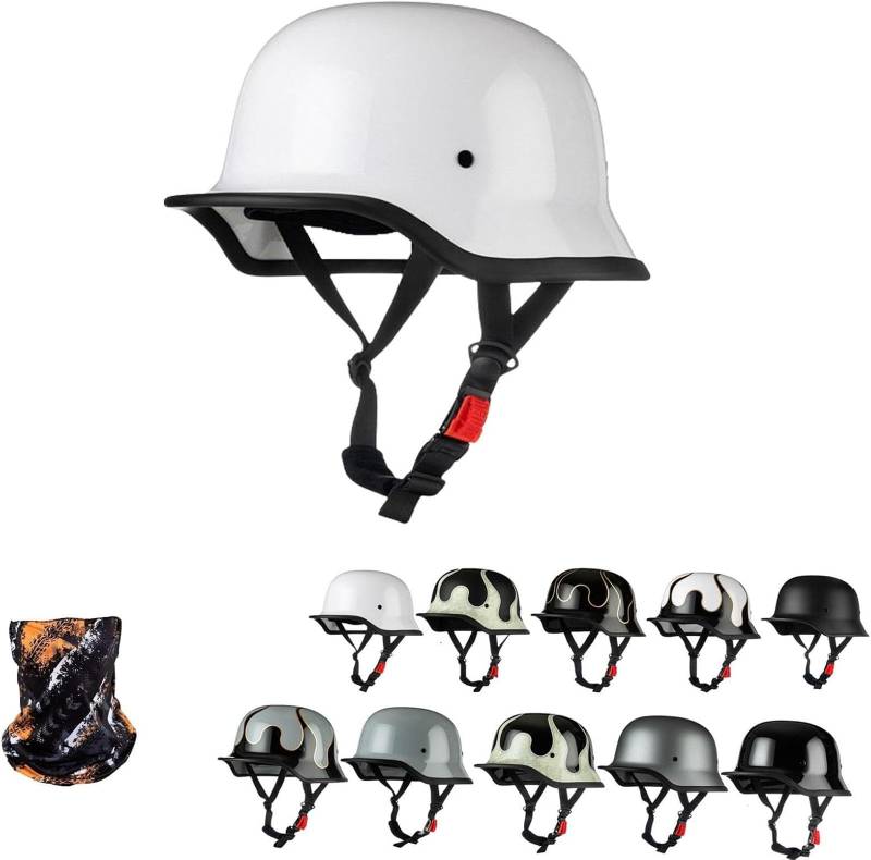 GTTZTHEB Halbschale Roller-Helm Frauen Mofa Helm Moped Helm Retro Halbhelme Motorradhelm Chopper Helm Mit ECE Genehmigt Halbschalenhelm FüR Erwachsene Herren Damen von GTTZTHEB