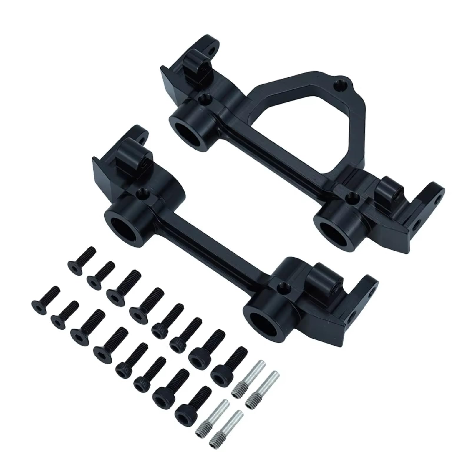 GTVNPOA Für Axial Für SCX10 D90 1/10 RC Auto Vorderen Und Hinteren Stoßfänger Halterungen Aluminium Montage Strahl Rahmen Track Auto Teile RC Zubehör(Black,Set) von GTVNPOA