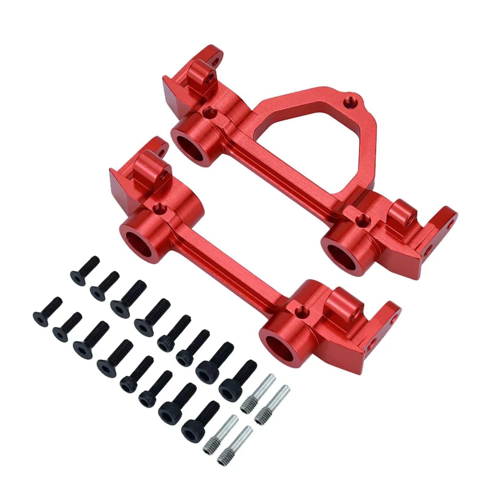 GTVNPOA Für Axial Für SCX10 D90 1/10 RC Auto Vorderen Und Hinteren Stoßfänger Halterungen Aluminium Montage Strahl Rahmen Track Auto Teile RC Zubehör(Red,Set) von GTVNPOA