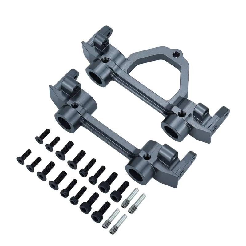 GTVNPOA Für Axial Für SCX10 D90 1/10 RC Auto Vorderen Und Hinteren Stoßfänger Halterungen Aluminium Montage Strahl Rahmen Track Auto Teile RC Zubehör(Silver,Set) von GTVNPOA