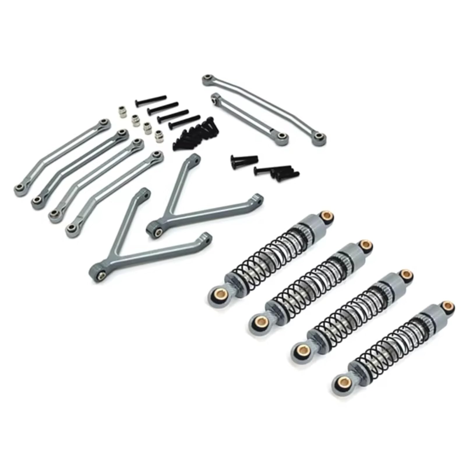 GTVNPOA Für FMS Für FCX24 1/24 Metall Für Chassis Links Zugstangen Und Öl Stoßdämpfer Set RC Auto Upgrade Teile Ersatz Zubehör RC Zubehör(Gray) von GTVNPOA