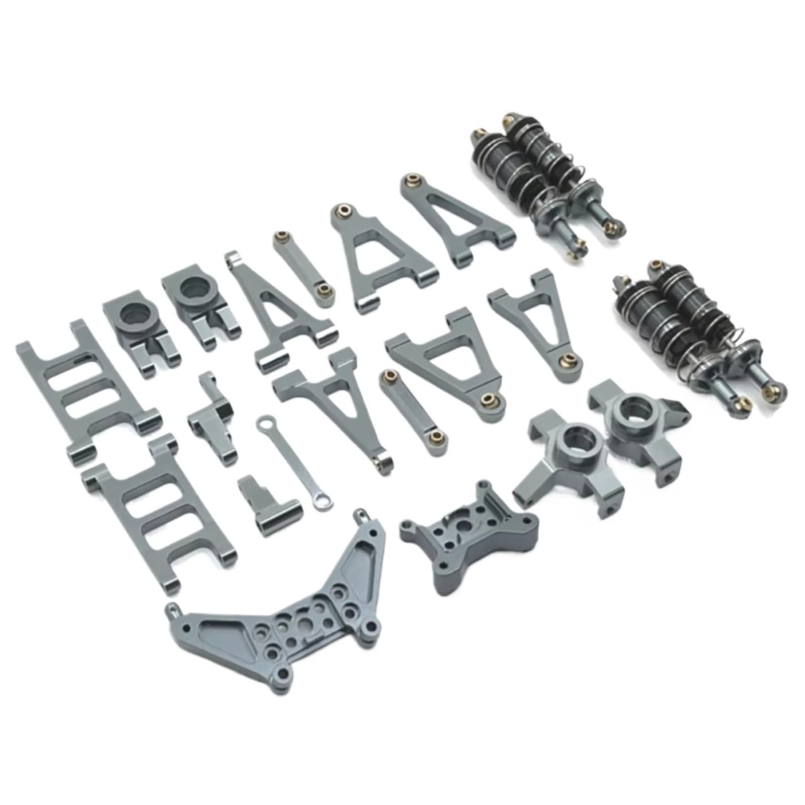 GTVNPOA Für MJX 14301 14302 1/14 Metall Querlenker Lenkung Tasse Stoßdämpfer Lenkung Montage Dämpfer Turm Set RC Auto Upgrade Teile Kit RC Zubehör(Gray) von GTVNPOA