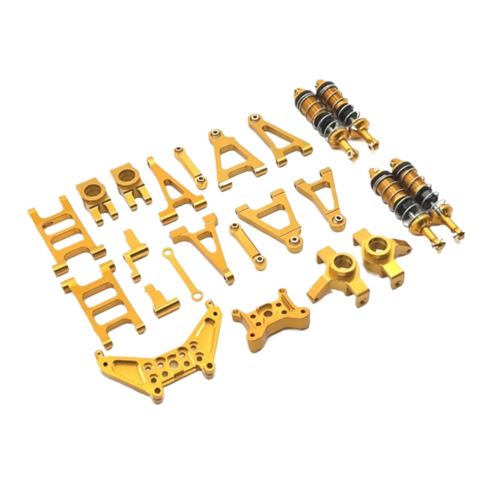 GTVNPOA Für MJX 14301 14302 1/14 Metall Querlenker Lenkung Tasse Stoßdämpfer Lenkung Montage Dämpfer Turm Set RC Auto Upgrade Teile Kit RC Zubehör(Yellow) von GTVNPOA