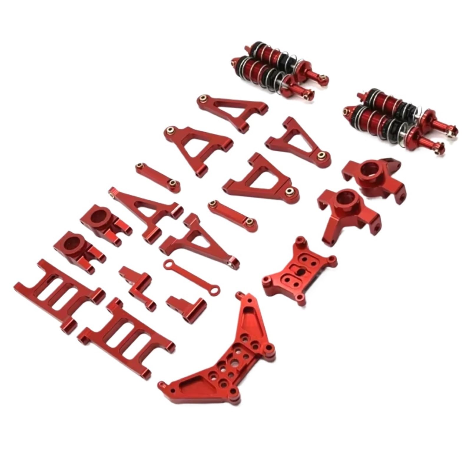 GTVNPOA Für MJX 14301 14302 1/14 Vorne Und Hinten Kipphebel Lenkung Tasse Stoßdämpfer Metall Upgrade Kit Fernbedienung Auto Teile RC Zubehör(Red) von GTVNPOA