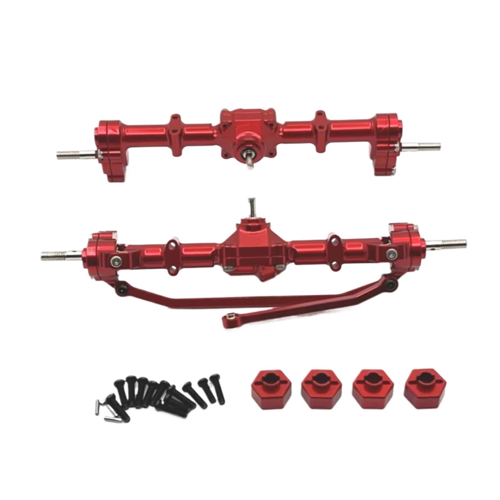 GTVNPOA Für MN168 1/12 Metall Vorne Und Hinten Portal Achse 12mm Rad Hex Adapter RC Auto Upgrade Teile Zubehör Ersatz Teile RC Zubehör(Red) von GTVNPOA