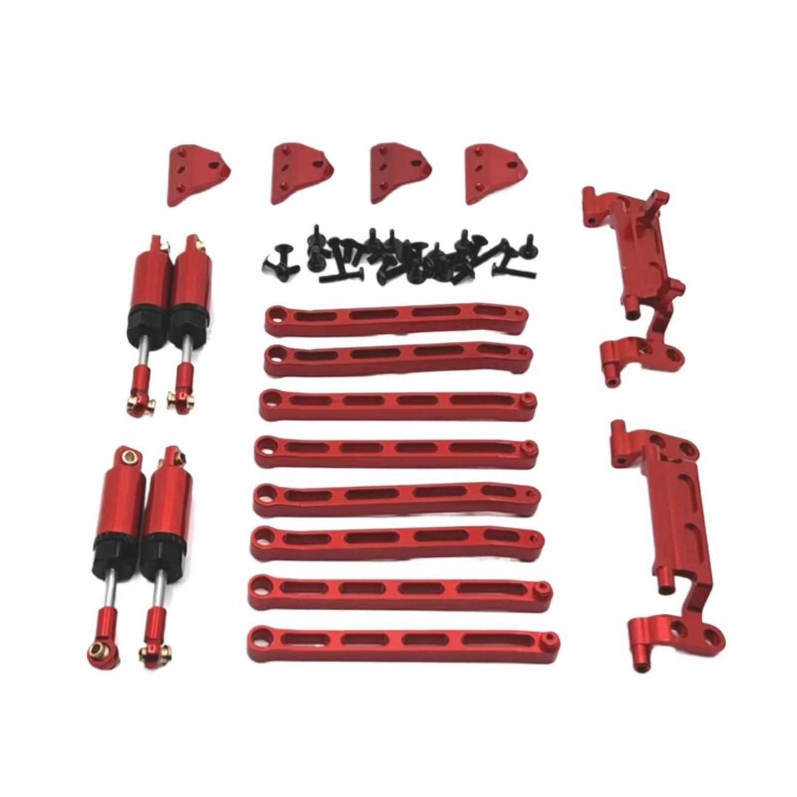 GTVNPOA Für MN168 Für MN78 1/12 Metall Für Chassis Link Stange Zugstange Montieren Öl Stoßdämpfer Set RC Auto Upgrade Teile Zubehör RC Zubehör(Red) von GTVNPOA