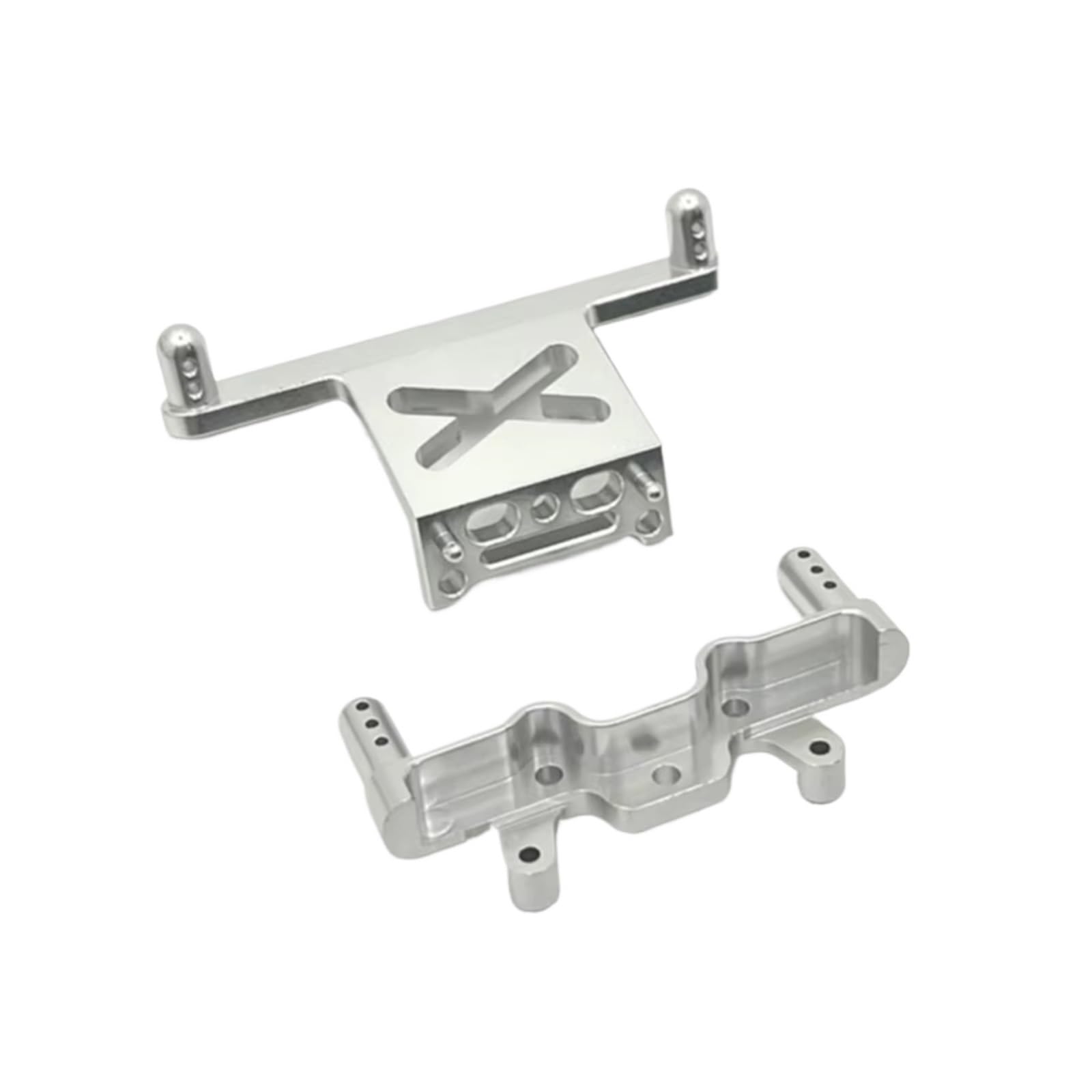 GTVNPOA Für MN38 1/16 Metall Vorne Und Hinten Shock Tower Karosserie Halterungen RC Auto Upgrade Teile Zubehör Ersatzteile RC Zubehör(Silver) von GTVNPOA