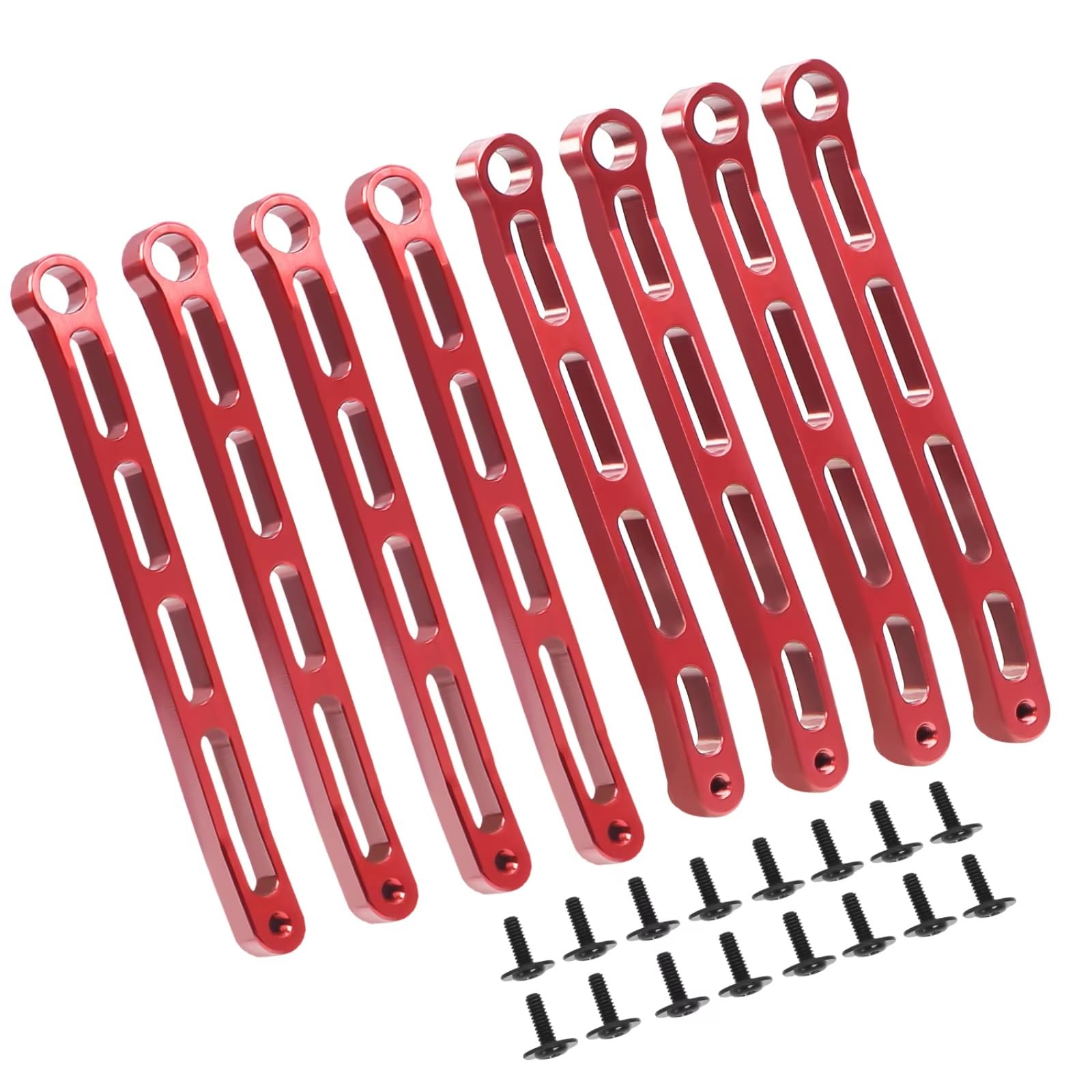 GTVNPOA Für MN78 1/12 Metall Für Chassis Links Zugstange Spurstange Set RC Auto Upgrades Teile Fernbedienung Auto Ersatz Teile RC Zubehör(Red) von GTVNPOA