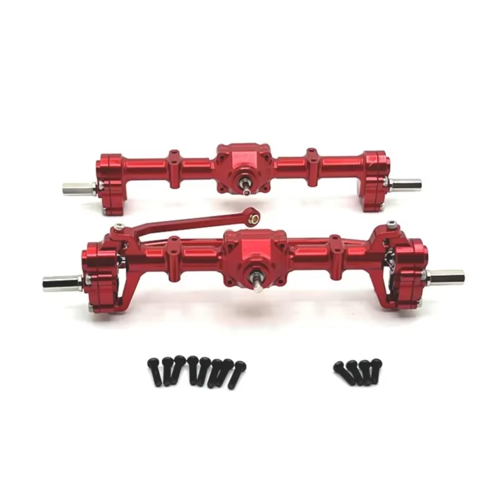 GTVNPOA Für MN82 LC79 Für MN78 D90 D91 D96 99S 1/12 Metall Vorne Und Hinten Portal Achse RC Auto Upgrade Teile Zubehör Ersatz RC Zubehör(Red) von GTVNPOA