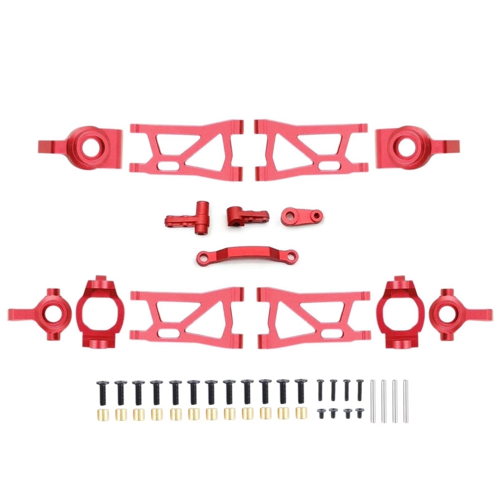 GTVNPOA Für Remo Für Hobby Smax 1631 1635 1651 1655 Metall Querlenker Lenkblock C-Hub Carrier Lenkung Montage RC Auto Upgrade Teile Kit RC Zubehör(Red) von GTVNPOA