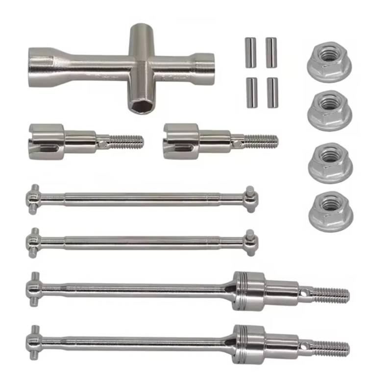 GTVNPOA Für SCY Für 16101 16102 16103 16201 Pro 1/16 Metall Vordere Und Hintere Antriebswelle CVD Dogbone Kits Set Bürstenlosen RC Auto Upgrade Teile RC Zubehör von GTVNPOA