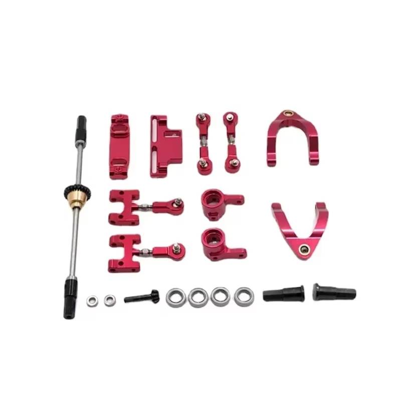 GTVNPOA Für WPL Für D12 1/10 Metall Oberen Unteren Für Schaukel Arm Lenkung Tasse Hex Adapter Zubehör Set RC Auto Upgrade Teile Zubehör RC Zubehör(Red) von GTVNPOA