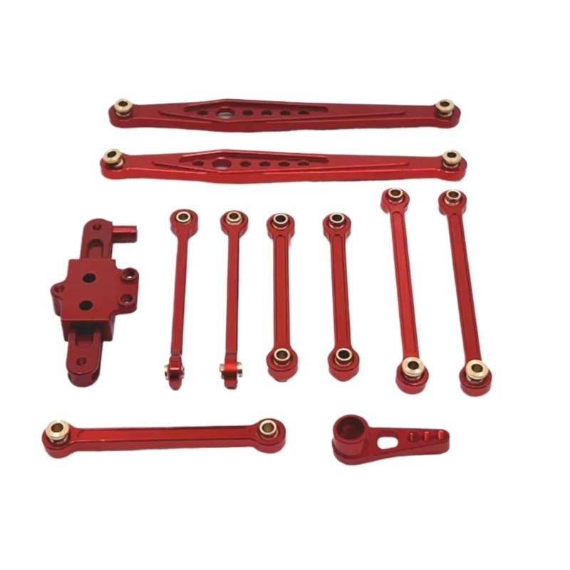 GTVNPOA Für Wltoys 124006 12423 12427 12428 1/12 Metall Upgrade Teile Kit Lenkung Link Stange Servo Arm RC Auto Zubehör RC Zubehör(Red) von GTVNPOA