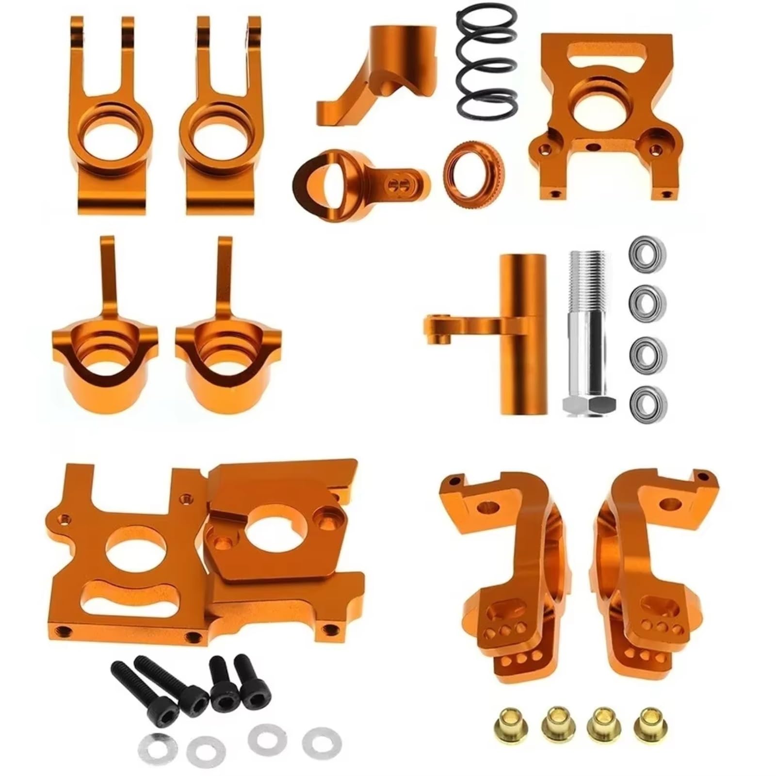 GTVNPOA Für ZD Für Racing DBX-07 EX-07 DBX07 EX07 1/7 Metall Zubehör Kit Lenkung Tasse Lenkung Montage Motor Halterung RC Auto Upgrade Teile RC Zubehör(Yellow,1 Set) von GTVNPOA