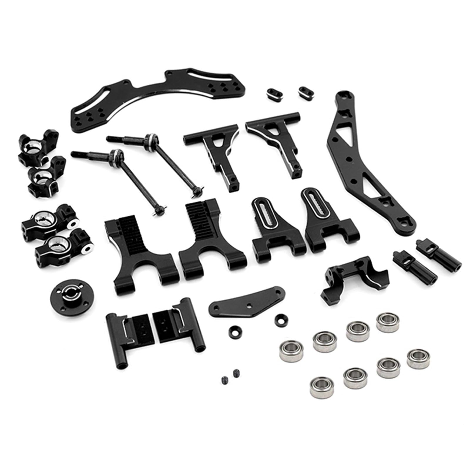 GTVNPOA RC Zubehör Für 3Racing Für Sakura D5 1/10#SKD5-S01BK Metall-Lenkungsaufhängungs-Upgrade-Kit CVD-Stoßdämpfer Unterarm-Lenkbecher RC-Autoteile(Set) von GTVNPOA