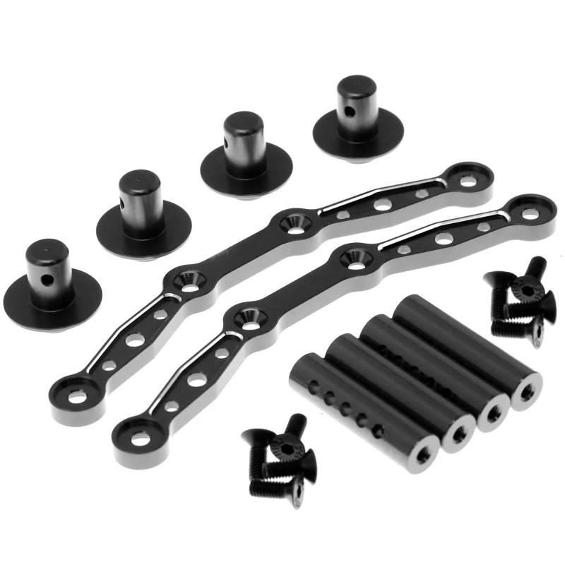 GTVNPOA RC Zubehör Für Arrma 1/8 Für Mojave 4S 4X4 Für BLX RC Auto Metall Karosseriehalterung Post Shell Spalte Upgrade DIY Teile Modifiziertes Zubehör(Black) von GTVNPOA