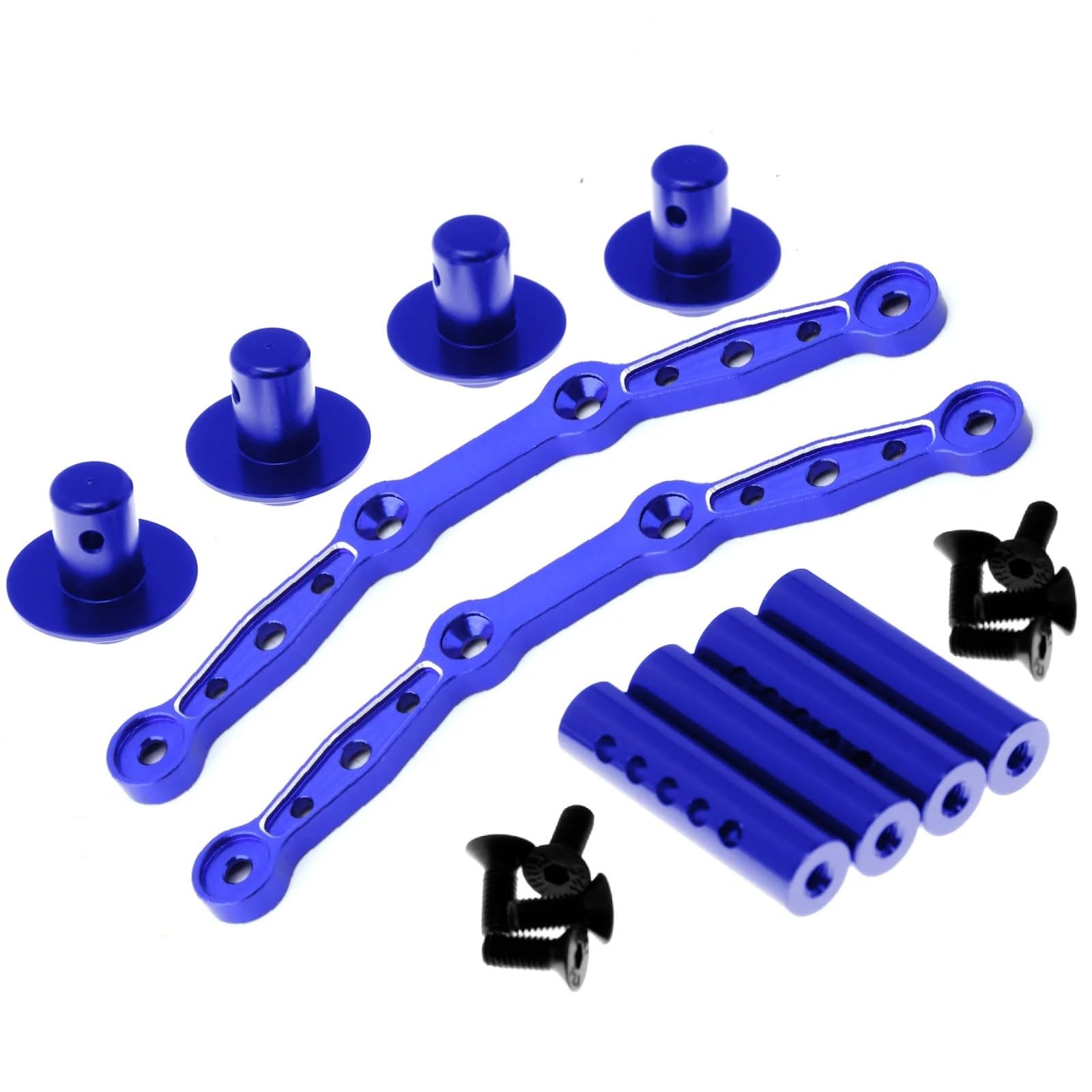 GTVNPOA RC Zubehör Für Arrma 1/8 Für Mojave 4S 4X4 Für BLX RC Auto Metall Karosseriehalterung Post Shell Spalte Upgrade DIY Teile Modifiziertes Zubehör(Blue) von GTVNPOA