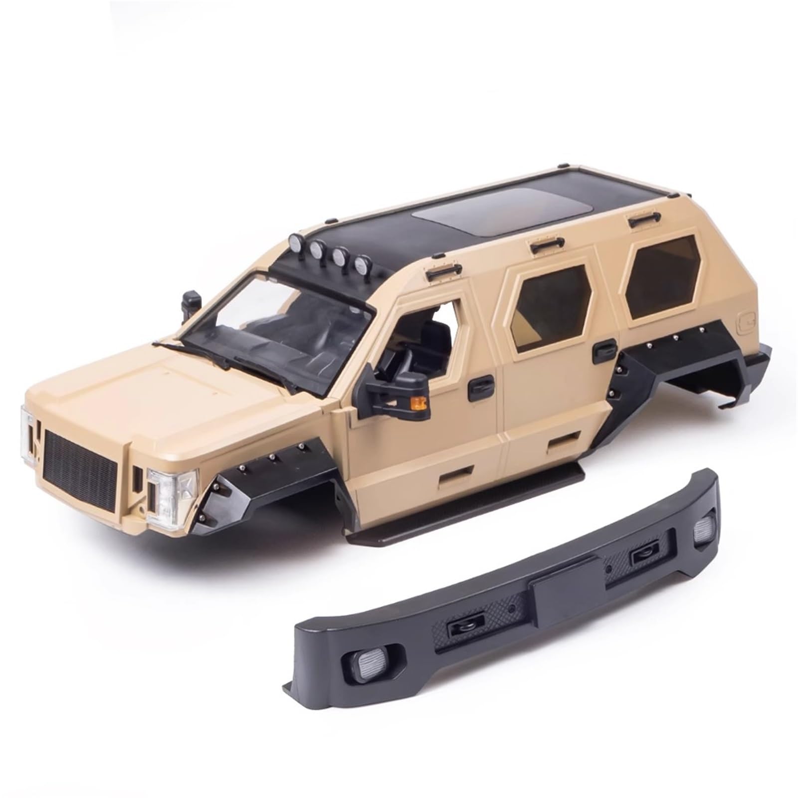 GTVNPOA RC Zubehör Für Axial 1/10 Für SCX10 Für TRX-4 Für George Für Patton 324mm Radstand Hartplastik Offroad-Karosserie-Upgrade Rc Truck Autoteile(Beige) von GTVNPOA