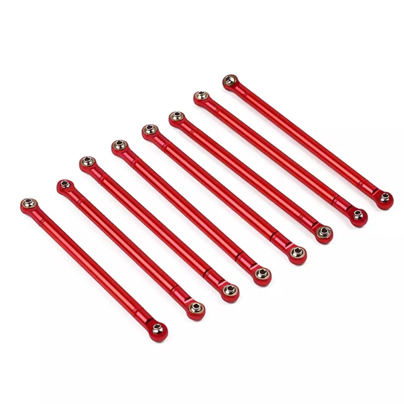 GTVNPOA RC Zubehör Für Axial Für SCX10 Für RGT 86100 1/10 8-teilige Pleuelstangen Aus Aluminiummetall Mit M3-Stangenkopfsatz 313 Mm Radstand RC Crawler Teile(Red) von GTVNPOA