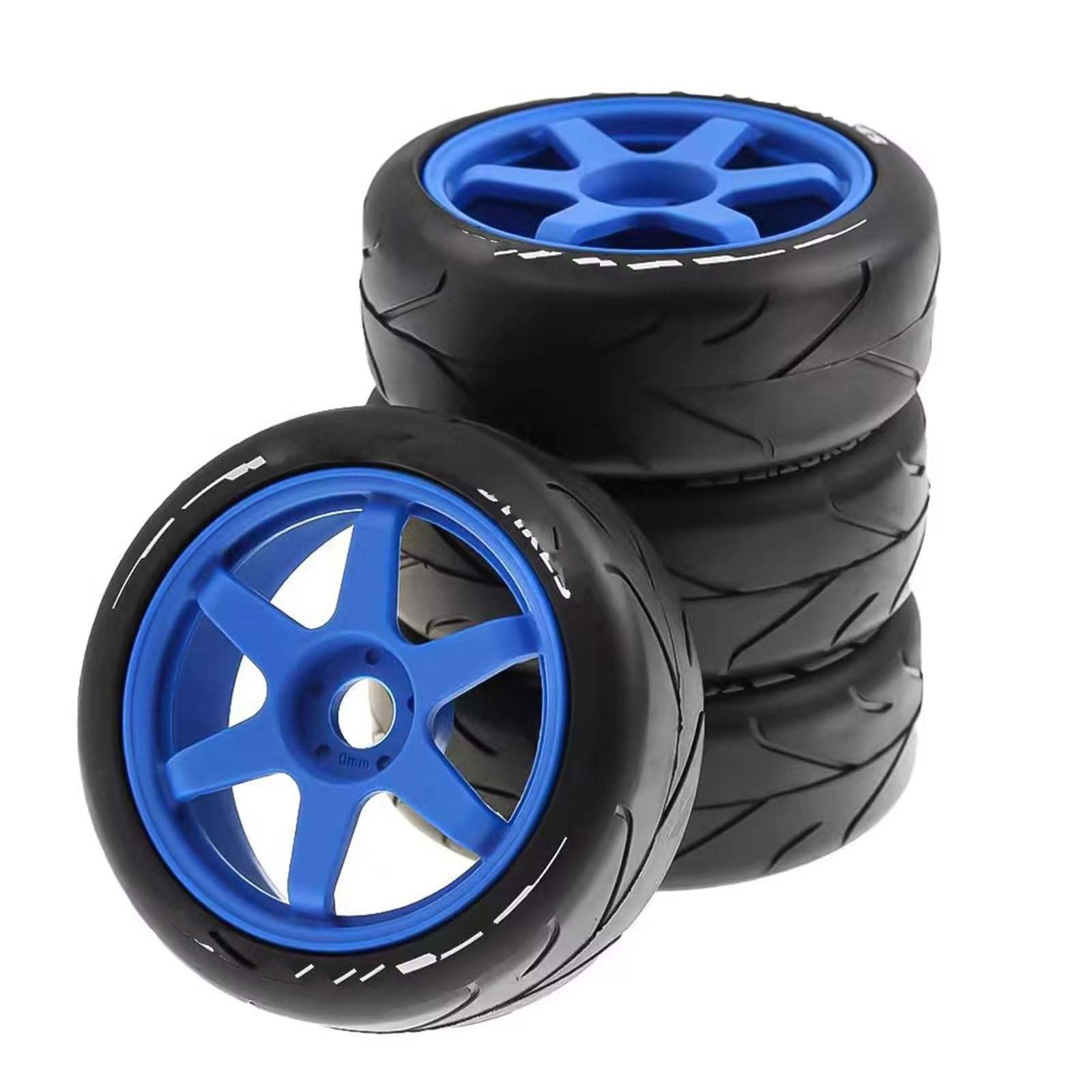 GTVNPOA RC Zubehör Für HSP Für ZD Racing Für HPI Für WLtoys Für Arrma On Road Rally RV RC-Autoteile 1/8 105 Mm Gummireifen-Kunststoffrad Mit 17 Mm Adapterdekoration(Blue) von GTVNPOA