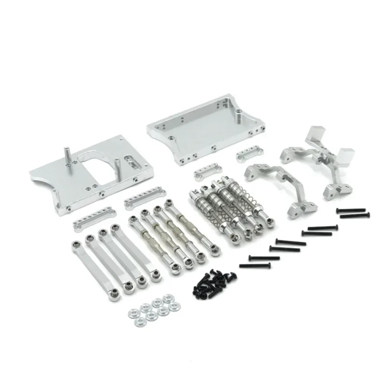 GTVNPOA RC Zubehör Für MN D90 D91 D96 Für MN98 Für MN99S 1/12 RC Auto Metall Für Chassis Zugstangen Servo Halterung Stoßdämpfer Balken Set Upgrades Teile(Silver) von GTVNPOA