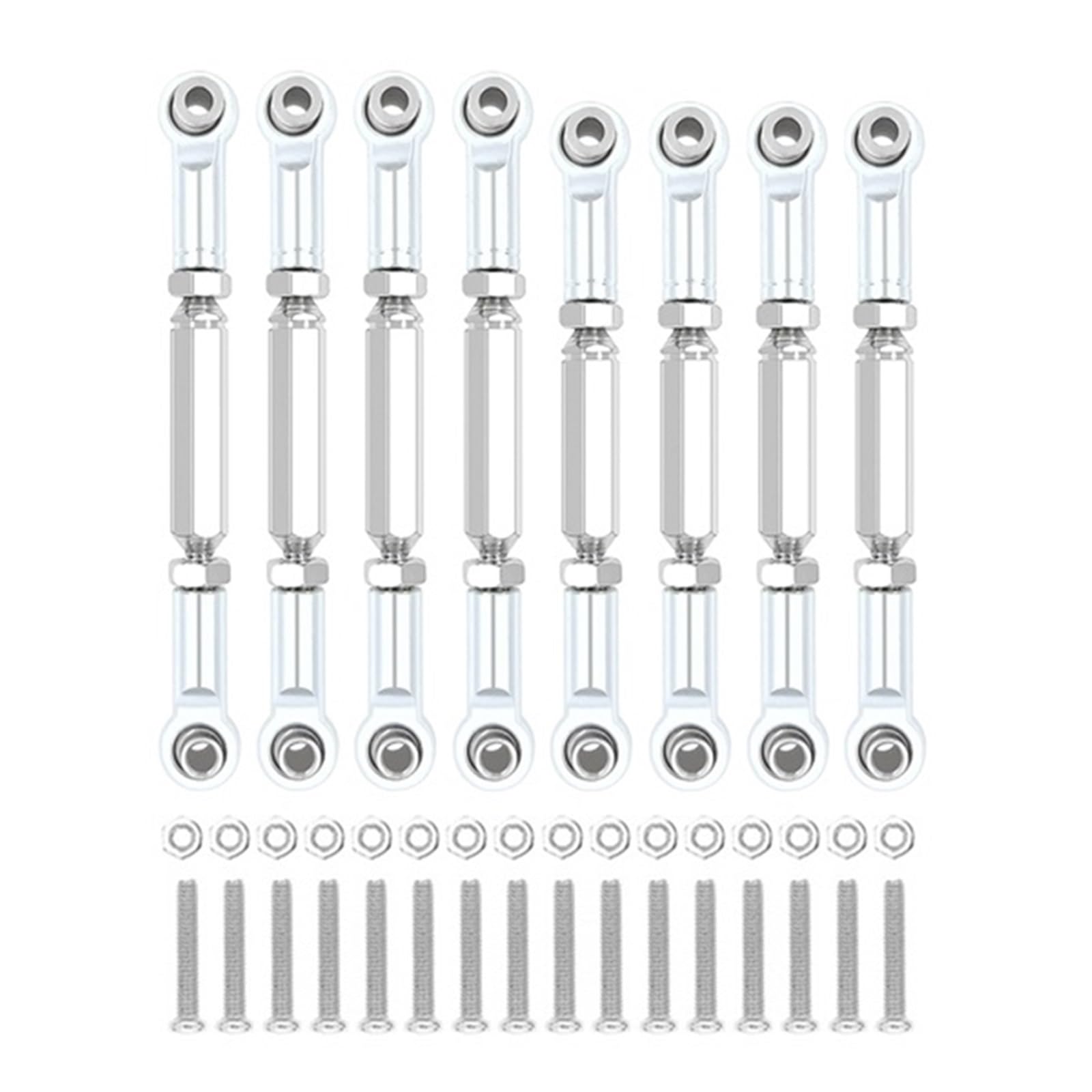 GTVNPOA RC Zubehör Für MN D90 Für MN91 MN96 MN98 MN99S 1/12 Für WPL C14 C24 1/16 Metallchassis Verbindungsstange Zugstange Spurstange RC Auto-Upgrades Teile Zubehör(Silver) von GTVNPOA