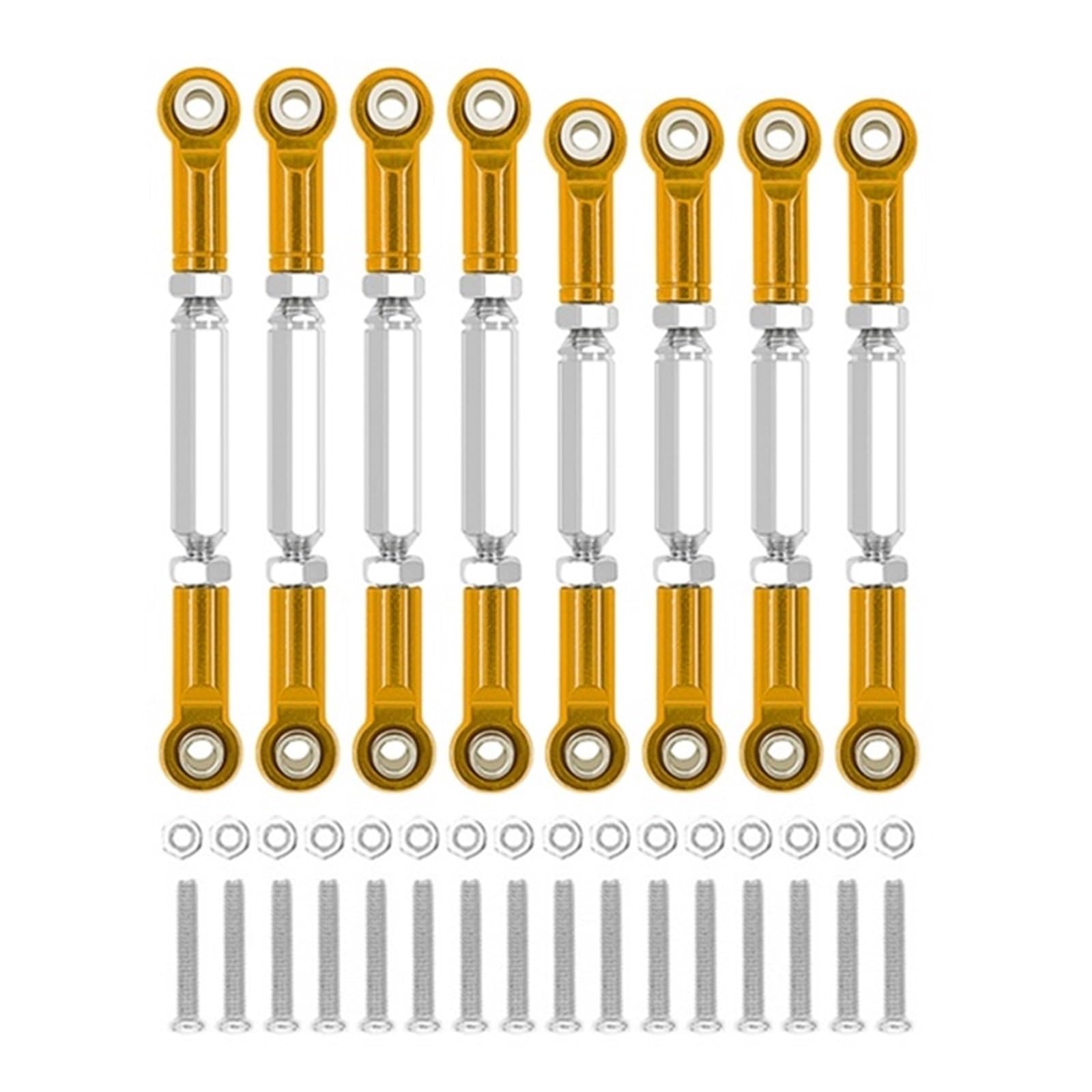 GTVNPOA RC Zubehör Für MN D90 Für MN91 MN96 MN98 MN99S 1/12 Für WPL C14 C24 1/16 Metallchassis Verbindungsstange Zugstange Spurstange RC Auto-Upgrades Teile Zubehör(Yellow) von GTVNPOA