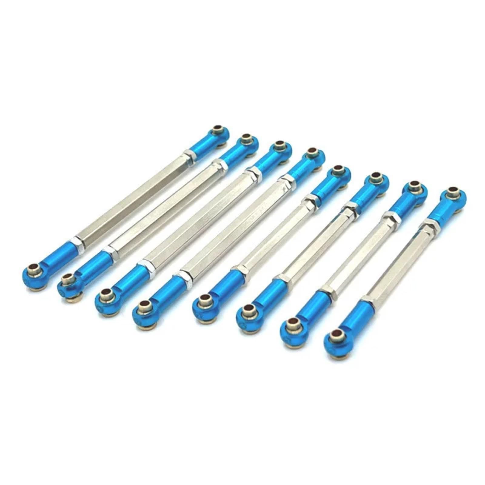 GTVNPOA RC Zubehör Für MN128 MN86 MN86S MN86K MN86KS Für MN G500 1/12 8 Stücke Metall Link Stange Zugstange Linkage Set RC Auto Upgrade Teile Zubehör(Blue) von GTVNPOA