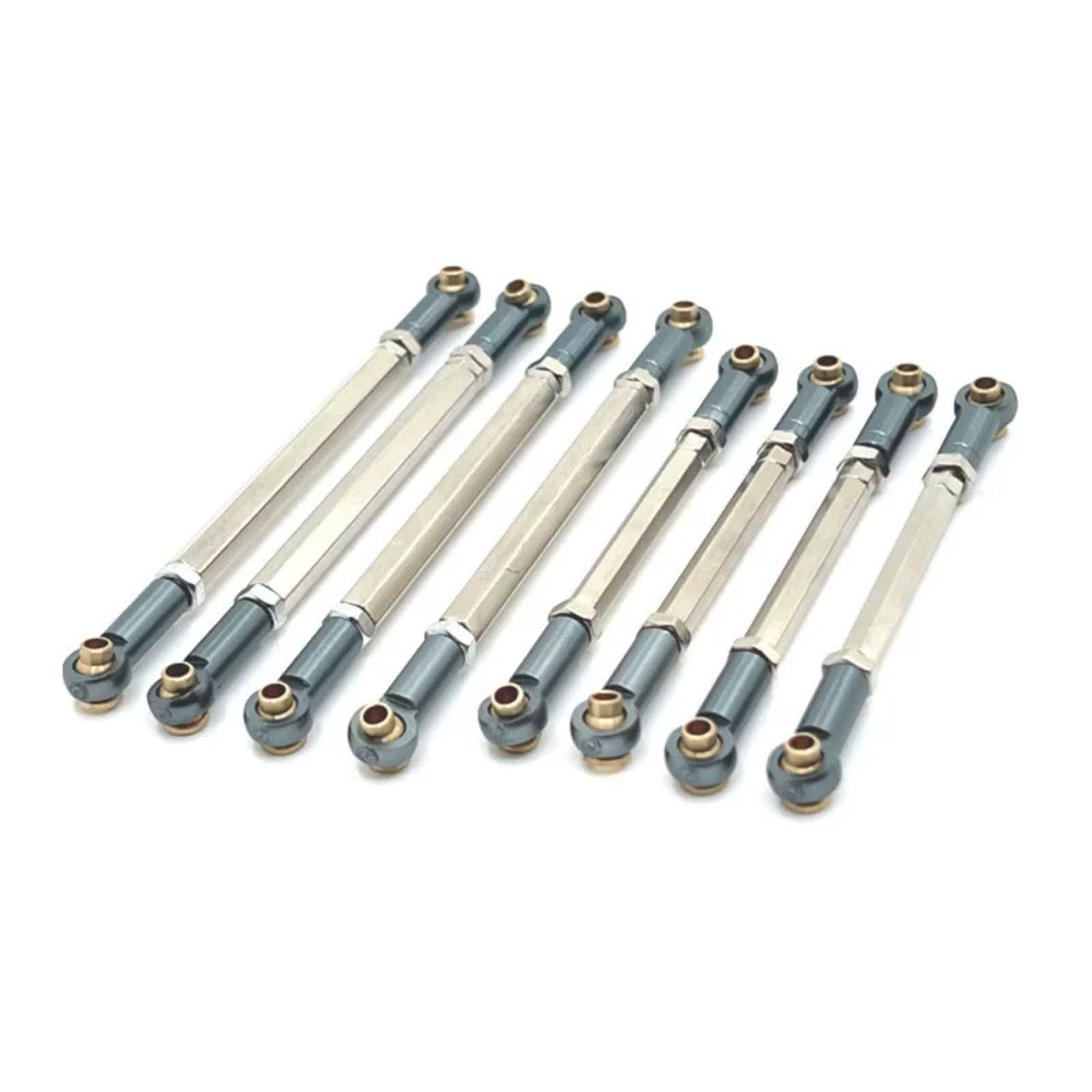 GTVNPOA RC Zubehör Für MN128 MN86 MN86S MN86K MN86KS Für MN G500 1/12 8 Stücke Metall Link Stange Zugstange Linkage Set RC Auto Upgrade Teile Zubehör(Grey) von GTVNPOA