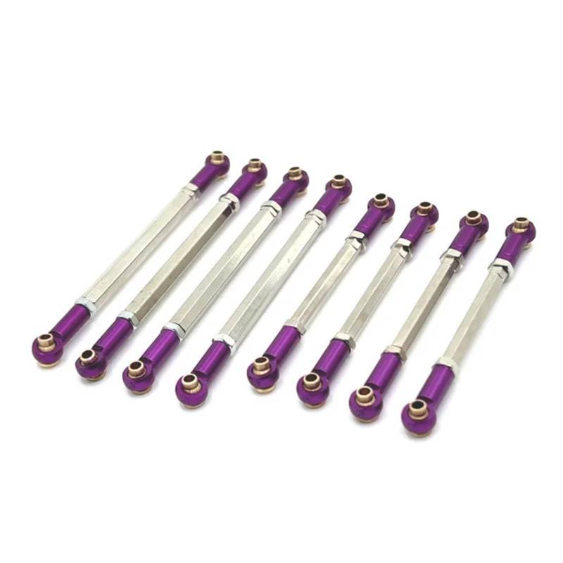 GTVNPOA RC Zubehör Für MN128 MN86 MN86S MN86K MN86KS Für MN G500 1/12 8 Stücke Metall Link Stange Zugstange Linkage Set RC Auto Upgrade Teile Zubehör(Purple) von GTVNPOA