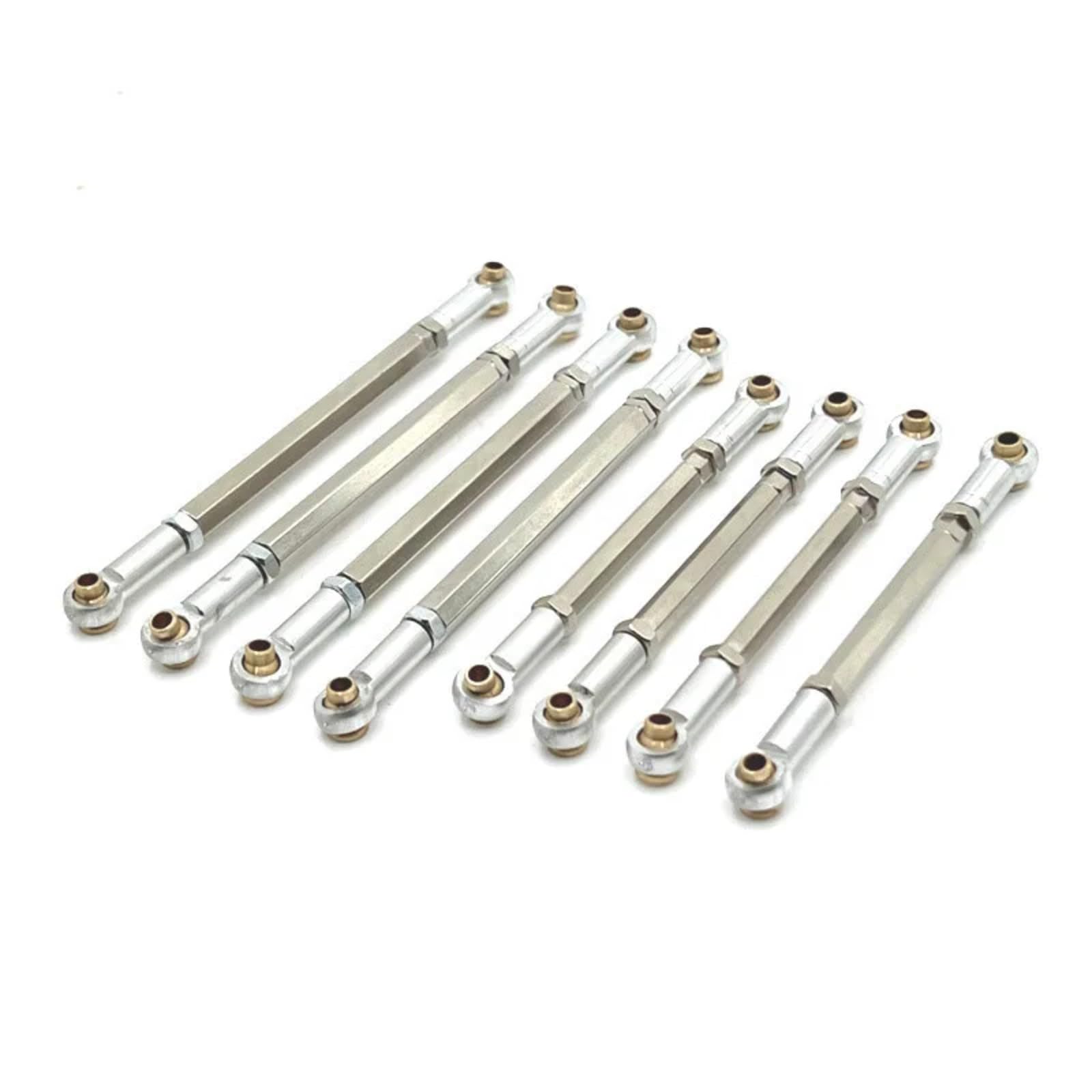 GTVNPOA RC Zubehör Für MN128 MN86 MN86S MN86K MN86KS Für MN G500 1/12 8 Stücke Metall Link Stange Zugstange Linkage Set RC Auto Upgrade Teile Zubehör(Silver) von GTVNPOA