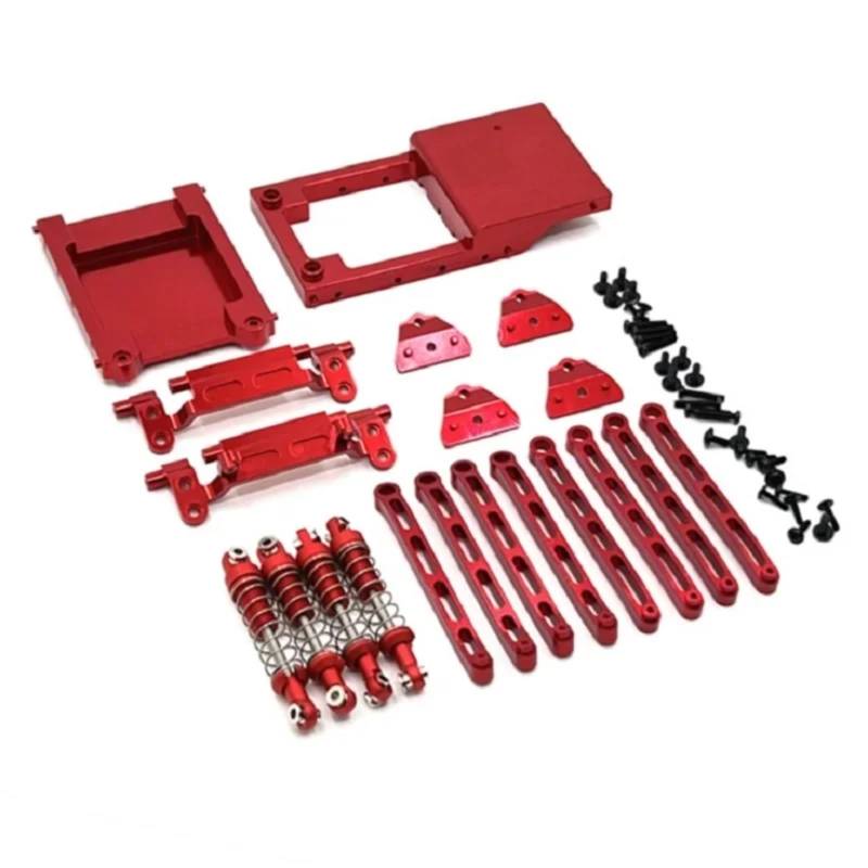 GTVNPOA RC Zubehör Für MN78 Für MN168 1/12 Metall Stoßdämpfer Link Stange Servo Halterung Strahl Schock Turm RC Auto Upgrades Teile Geändert Zubehör(Red) von GTVNPOA