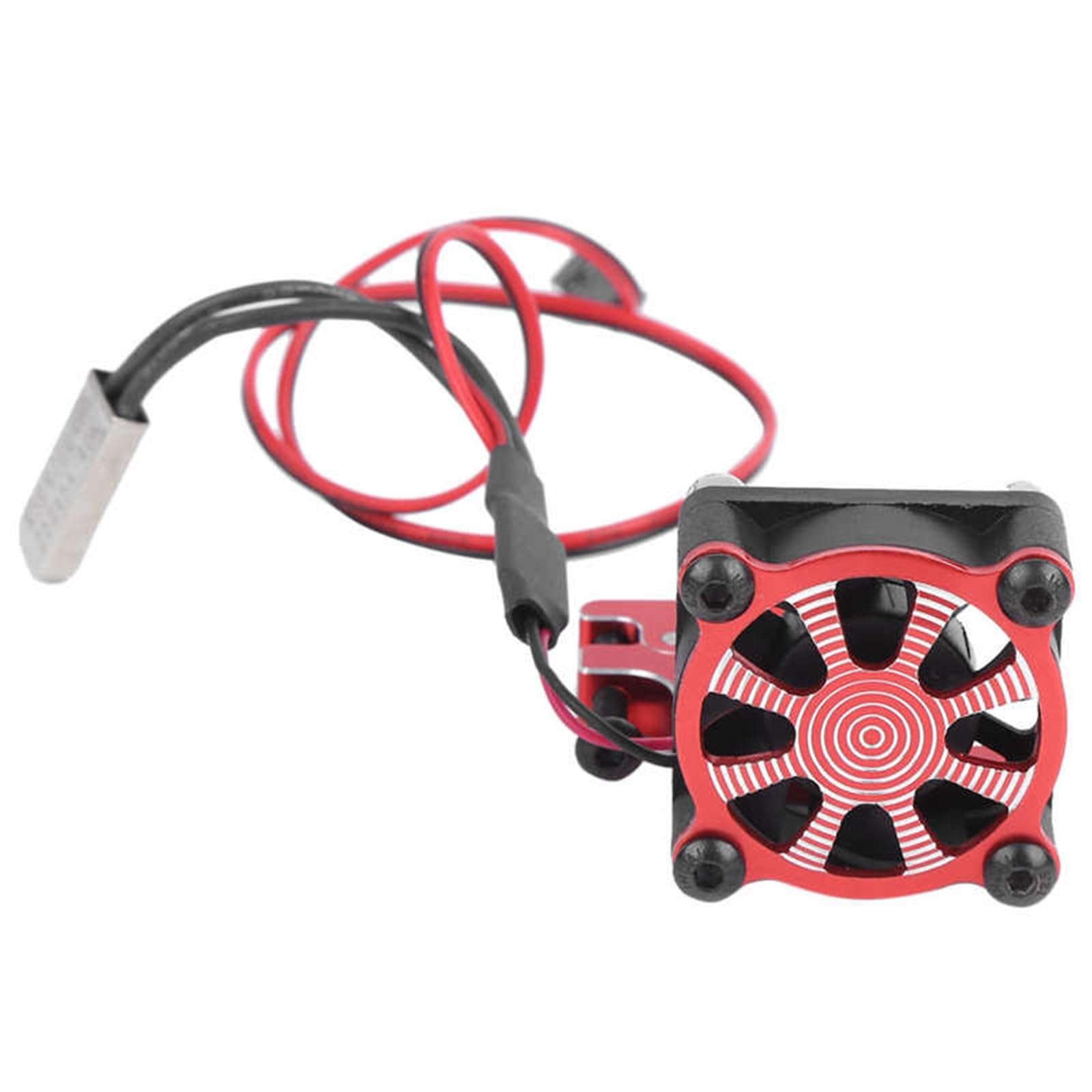 GTVNPOA RC Zubehör Für Redcat Für Axial Für Scx10 Für D90 Für Hpi 540 550 3650 3660 RC Für Modell Auto Motor Lüfter Kühlkörper Mit Thermische Sensor(Red) von GTVNPOA