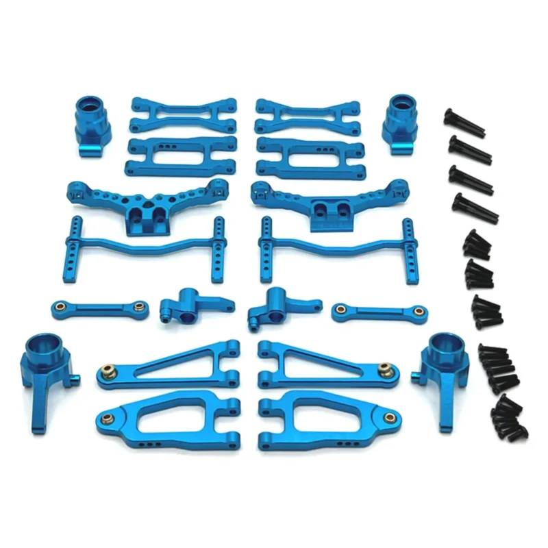 GTVNPOA RC Zubehör Für SCY 18101 18102 1/18 Metall Vorderen Und Hinteren Arm Lenkung Tasse Schock Turm Körper Post Link Stange Upgrade Teile Kit RC Auto Zubehör(Blue) von GTVNPOA