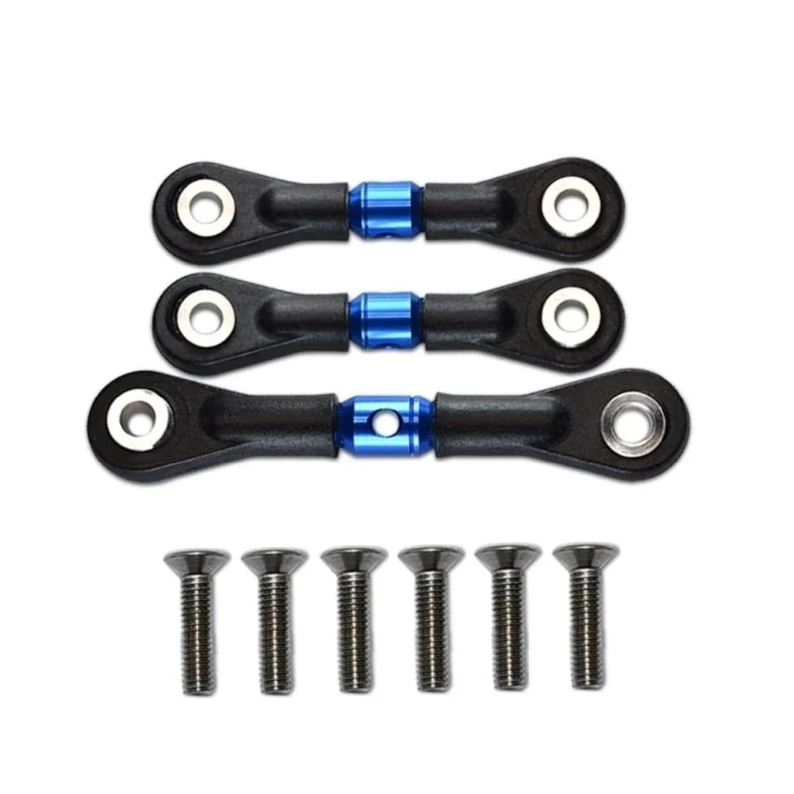 GTVNPOA RC Zubehör Für Tamiya Für TT-02 TT-02T Für TT02 TT02T 1/10 3 Stücke Lenkung Link Stange Servo Stange RC Auto Upgrade Teile Geändert Zubehör DIY Teile(Blue) von GTVNPOA