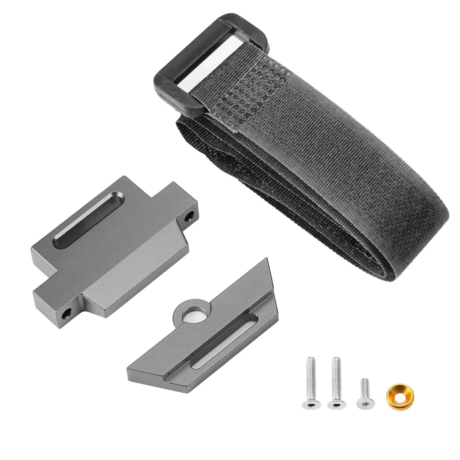 GTVNPOA RC Zubehör Für Traxxas Für Slash 2WD Für VXL 1/10 RC Auto Metall Hohe Batterie Halter Halterung Halten Unten Mit Batterie Strap Upgrade Teile Zubehör(Dark Grey) von GTVNPOA