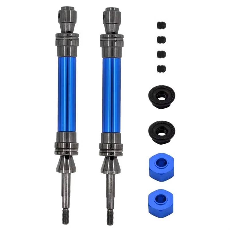 GTVNPOA RC Zubehör Für Traxxas Für Slash 2WD Für VXL 4X4 Für Hoss Für Stampede 2Pcs Stahl Hinten Antriebswelle Antriebswelle CVD 6852R Für 1/10 RC Teile(Blue) von GTVNPOA