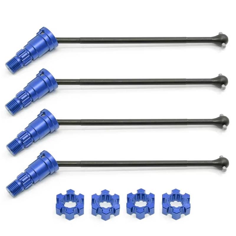 GTVNPOA RC Zubehör Für Traxxas Für X-Maxx Für XMAXX 6S 8S 2/4 Stücke Metall Vordere Und Hintere Antriebswelle CVD 1/5 Für Monster Truck RC Auto Upgrades Teile Zubehör(Blue,4pcs) von GTVNPOA