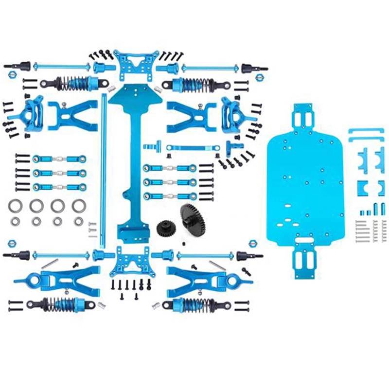 GTVNPOA RC Zubehör Für WLtoys A959 A959 A969 A979 K929 1/18 Querlenker Stoßdämpfer Turm Getriebe Stoßdämpfer Chassis Kit RC Auto Off Road Buggy Metall Upgrade Teile von GTVNPOA