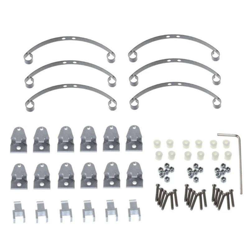 GTVNPOA RC Zubehör Für WPL B16 B36 Q60 Q63 Q64 FY004 Für MN-77 6X6 Stahl Für Blatt Für Federaufhängung Set Stoßdämpfer RC Auto Upgrade Teile(Silver) von GTVNPOA