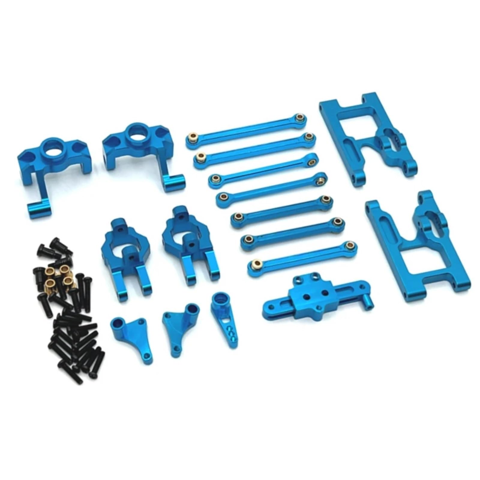 GTVNPOA RC Zubehör Für Wltoys 124006 12423 12427 12428 12429 1/12 Metall Lenkung Tasse Lenkung Montage Link Stange Upgrade Teile Kit RC Auto Zubehör(Blue) von GTVNPOA