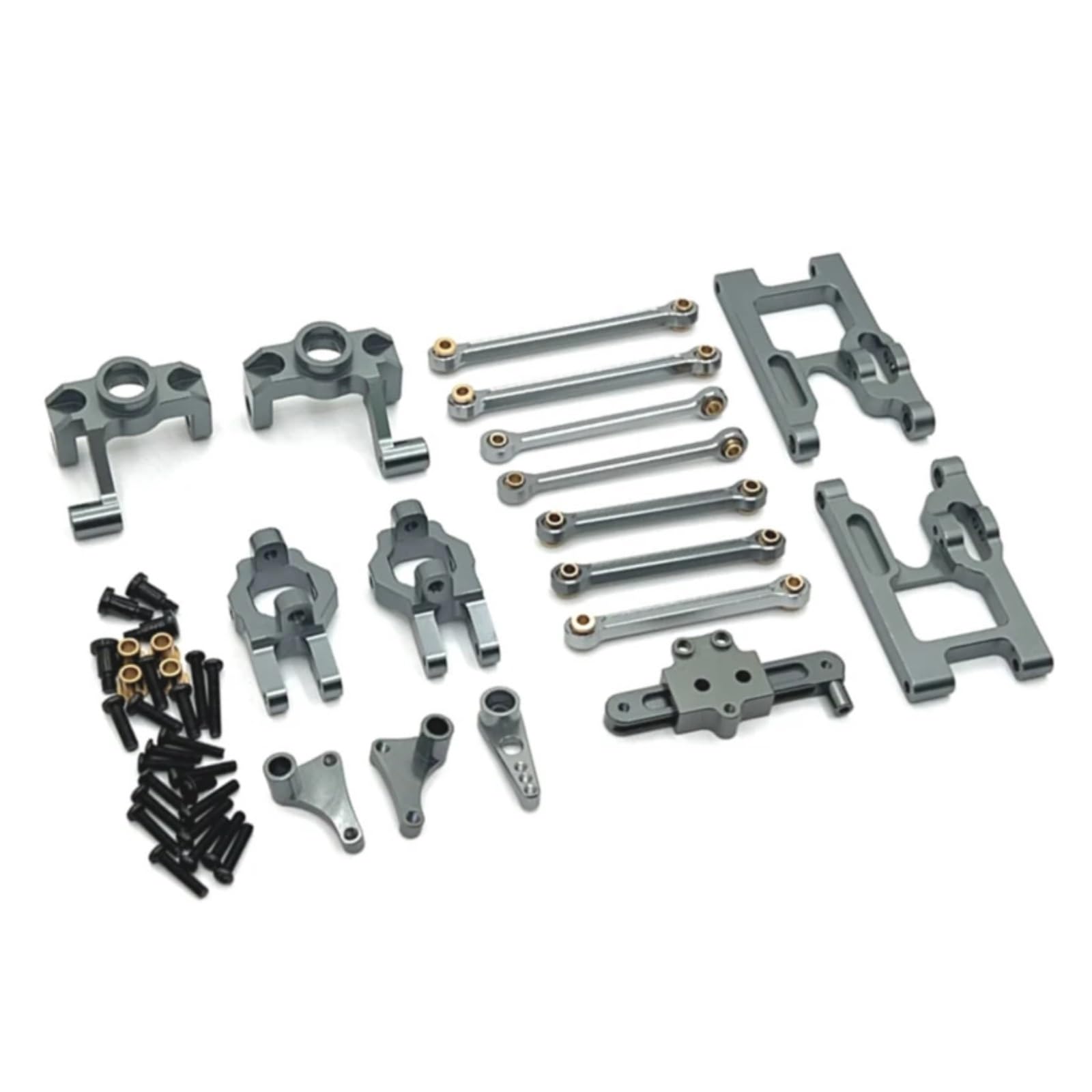 GTVNPOA RC Zubehör Für Wltoys 124006 12423 12427 12428 12429 1/12 Metall Lenkung Tasse Lenkung Montage Link Stange Upgrade Teile Kit RC Auto Zubehör(Grey) von GTVNPOA