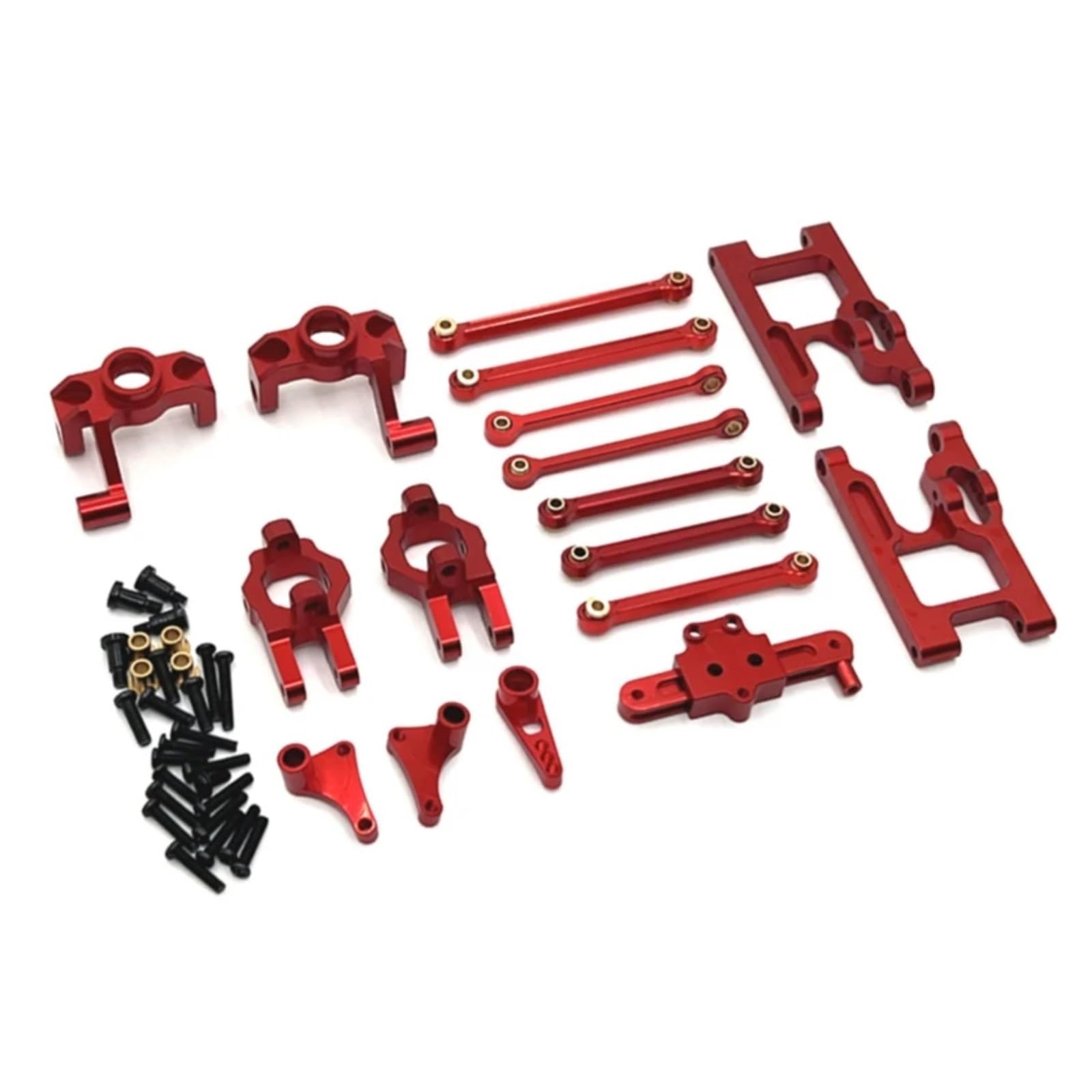 GTVNPOA RC Zubehör Für Wltoys 124006 12423 12427 12428 12429 1/12 Metall Lenkung Tasse Lenkung Montage Link Stange Upgrade Teile Kit RC Auto Zubehör(Red) von GTVNPOA